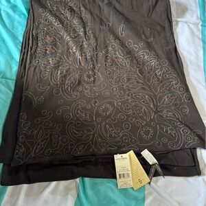 Stetson Brown scarf shawl with Floral Embroidery